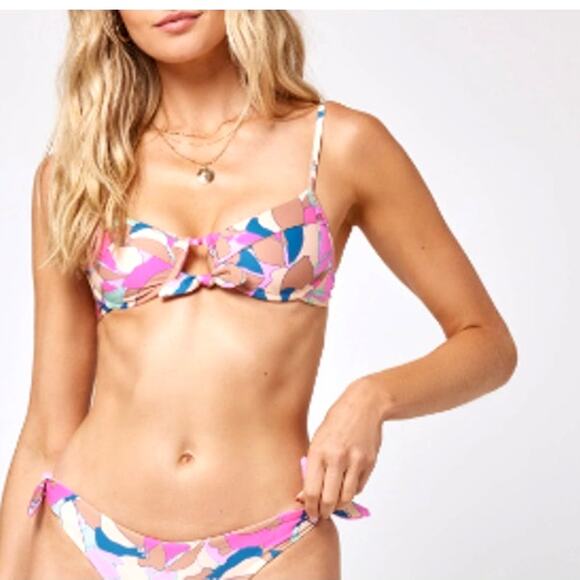 L*Space Eco Chic Econyl Rose Bikini Top Small - Picture 8 of 8